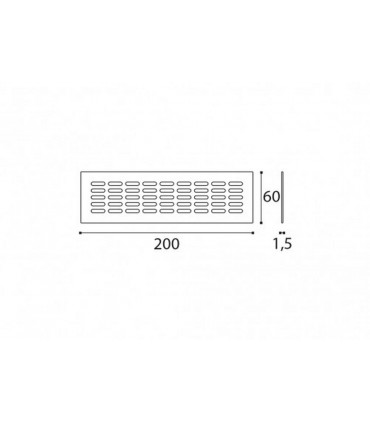 Grille de ventilation en inox avec trous oblongs