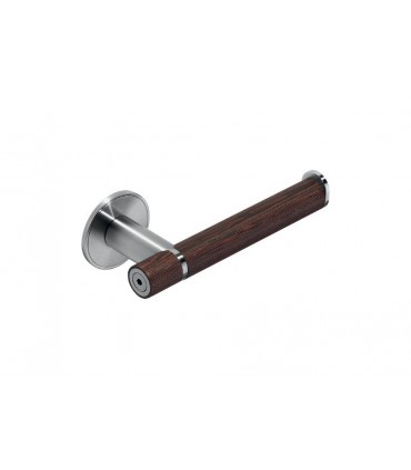 Porte rouleau papier wc en inox et bois Wengé