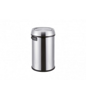 Poubelle inox couvercle plat ouverture basculante Poubelle inox couvercle plat ouverture basculante