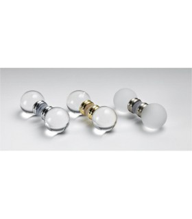 Paire de poignée bouton sphère Ø 40 mm en verre transparent Paire de poignée bouton sphère Ø 40 mm en verre transparent