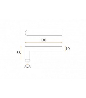 Paire de poignée béquille angulaire vif J030 brossé
