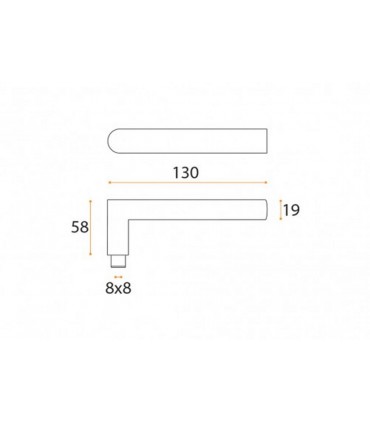 Paire de poignée béquille angulaire vif J030 brossé