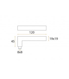 Paire de poignée béquille série Quadro 19 mm JSR78
