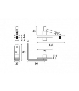 Kit pivot pour porte double action en bois maxi 80 kg
