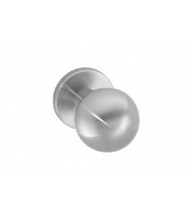 Bouton inox sur rosace Bouton inox sur rosace