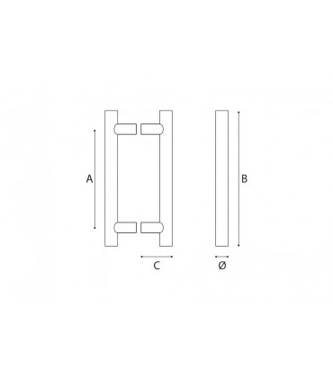 Poignée baton de maréchal inox brossé