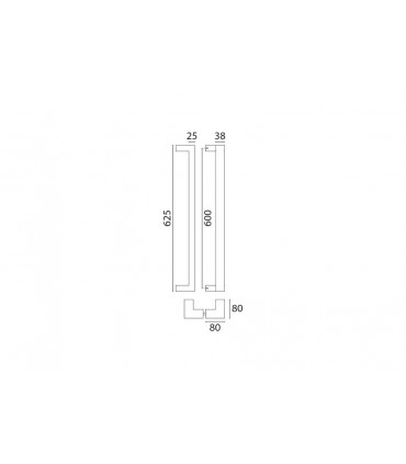 Poignée rectangulaire déportée