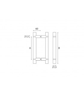 Paire de poignée type bâton maréchal inox et wengé