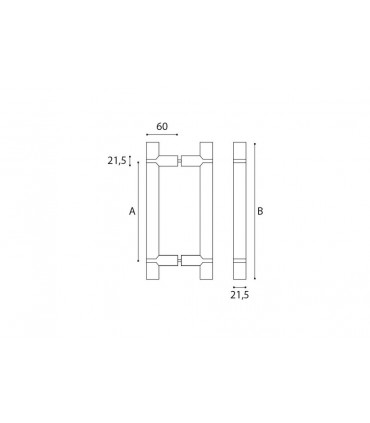 Paire de poignée type bâton maréchal inox et wengé