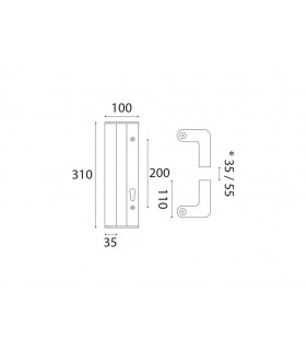 Paire de poignée inox bâton 35 mm déporté