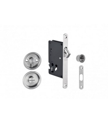 Serrure pour porte coulissante bois avec rosaces conda/déconda.