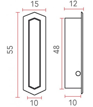 Poignée tirette encastrable série MA10