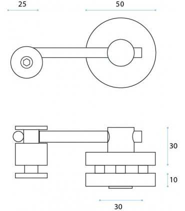Condamnation pour porte coulissante de cabine en verre avec imposte verre