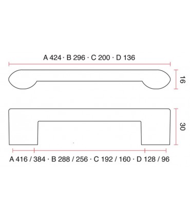 Poignée de meuble ligne Onde série 3000
