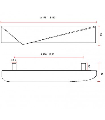 Poignée de meuble ligne Origami rectangle série 3300