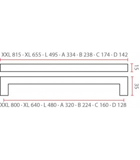 Poignée angulaire inox tube carré 15/15