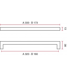 Poignée droite angulaire carré série 3131