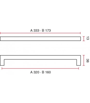 Poignée droite angulaire carré série 3131