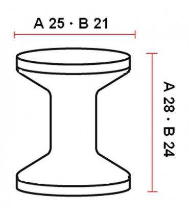 Poignée bouton de meuble forme diabolo série 140