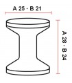 Poignée bouton de meuble forme diabolo série 140 Poignée bouton de meuble forme diabolo série 140