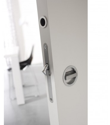 Serrure pour porte coulissante bois avec rosaces conda/déconda.