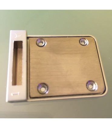 Gâche latéral à coller pour porte de vitrine en verre