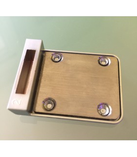 Gâche latéral à coller pour porte de vitrine en verre Gâche latéral à coller pour porte de vitrine en verre