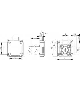 Petite serrure double fermeture pour placard ou tiroir