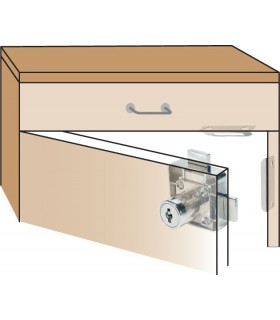 Petite serrure double fermeture pour placard ou tiroir