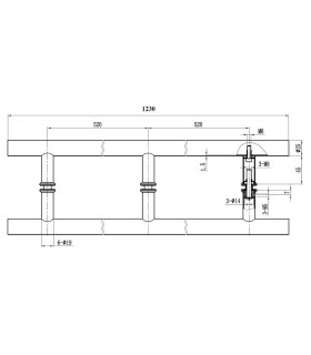 Paire de Poignée baton maréchal inox Ø 25 et 32 mm Paire de Poignée baton maréchal inox Ø 25 et 32 mm