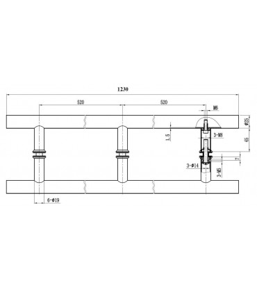 Paire de Poignée baton maréchal inox Ø 25 et 32 mm