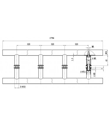 Paire de Poignée baton maréchal inox Ø 25 et 32 mm
