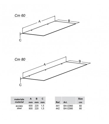 Tablette acier laqué