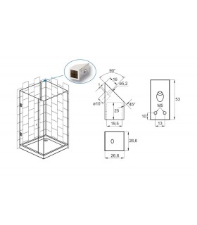 Accessoires raidisseur carré pour cloison de douche Accessoires raidisseur carré pour cloison de douche