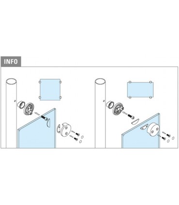Pince a verre montage à plat - modèle 40 - Inox aisi 316