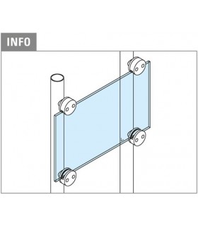 Pince a verre montage à plat - modèle 40 - Inox aisi 316
