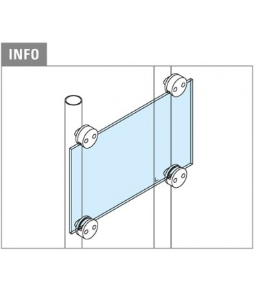 Pince a verre montage à plat - modèle 40 - Inox aisi 316