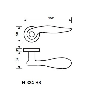 Poignée de porte H334 Série NF Novantotto