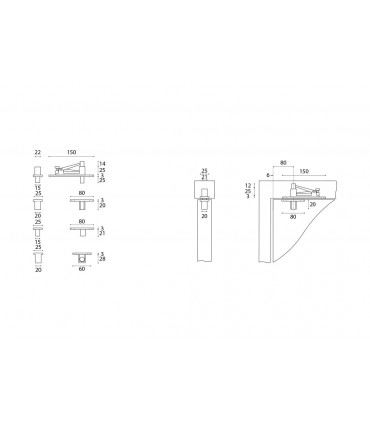 Kit pivot pour porte double action en bois maxi 200 kg