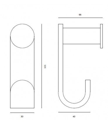 Patère double crochet série R-White