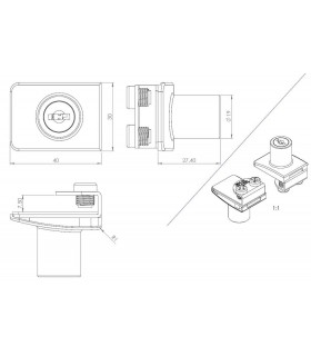 Serrure série Square chrome brillant