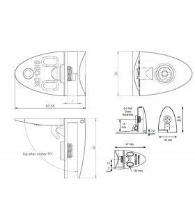 Charnière ouverte série Badge chrome brillant Charnière ouverte série Badge chrome brillant