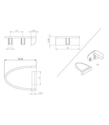 Gâche à recouvrement pour serrures porte simple série Badge