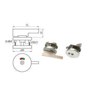 Bouton de condamnation pour panneau d'épaisseur 10 à 18 mm Bouton de condamnation pour panneau d'épaisseur 10 à 18 mm
