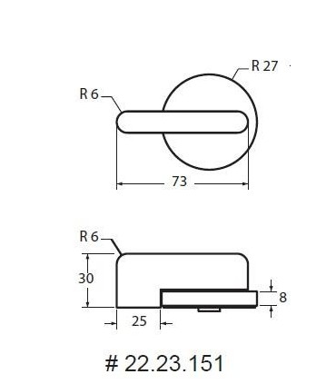 Bouton de condamnation pour panneau d'épaisseur 10 à 18 mm