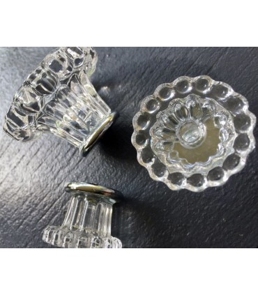 Poignée bouton décoratif en verre
