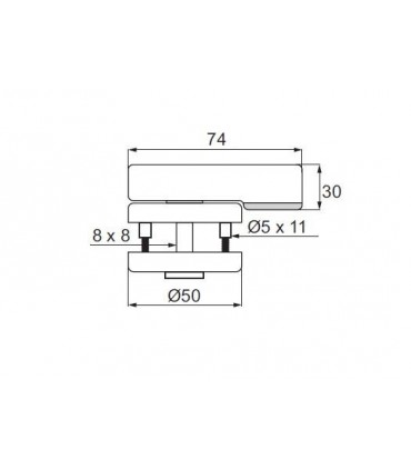 Bouton de condamnation pour panneau d'épaisseur 10 à 18 mm