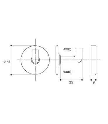 Crochet patère en nylon sur rosace