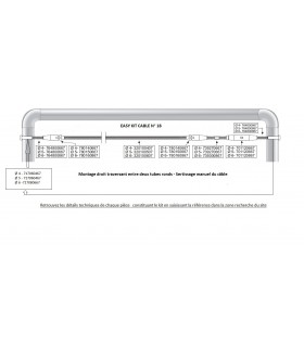 Kit 18 pour montage droit entre 2 tubes ronds