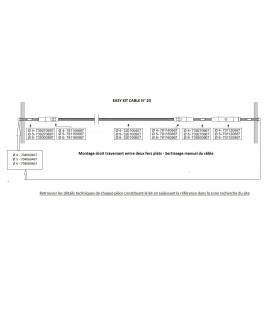 Kit 20 pour montage droit sur fer plat ou tube rectangulaire